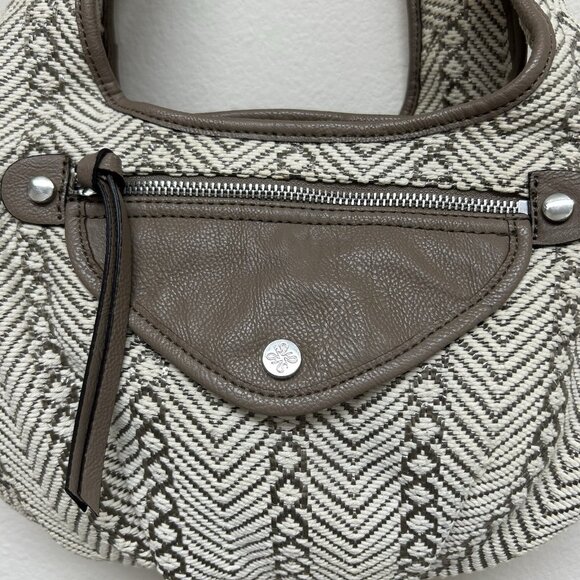 Vera Wang Simply Vera herringbone Cotton Faux Leather Hobo Shoulder Aztec Boho - Picture 2 of 16